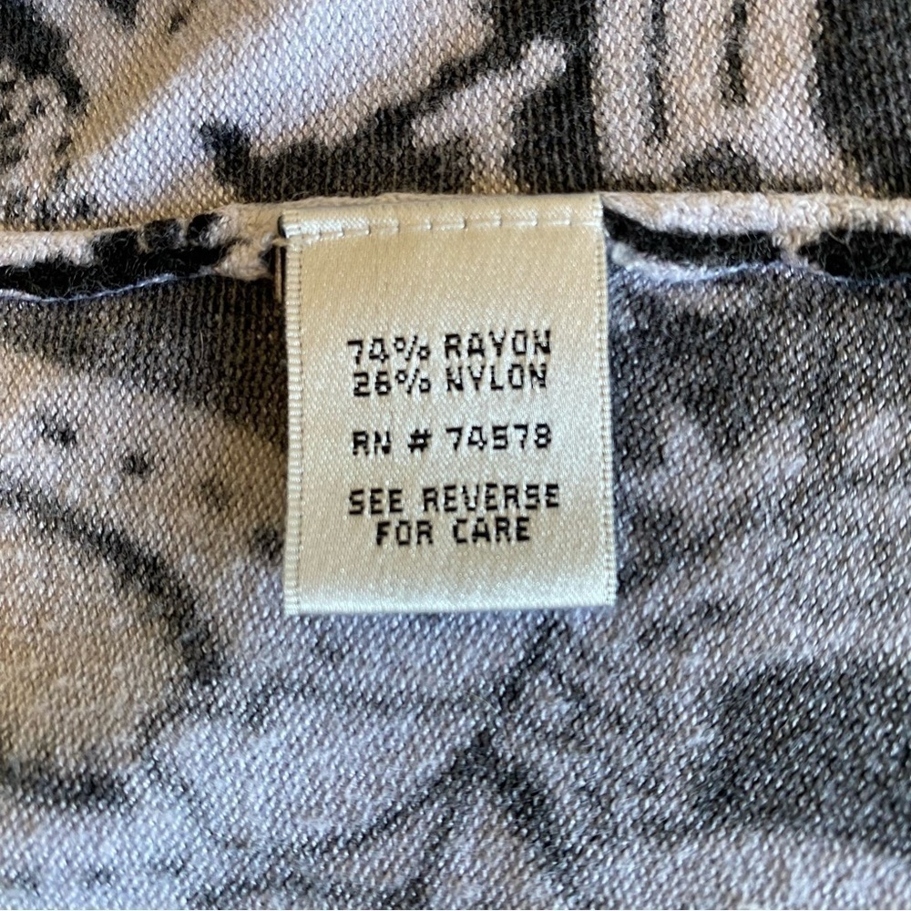 Cache Open Front Paisley Black and White Hi Low Point Cardigan Size Small - Picture 5 of 7